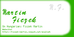 martin ficzek business card